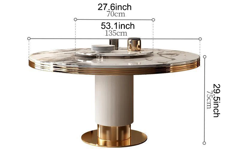 Marble Round Dining Table and Chairs