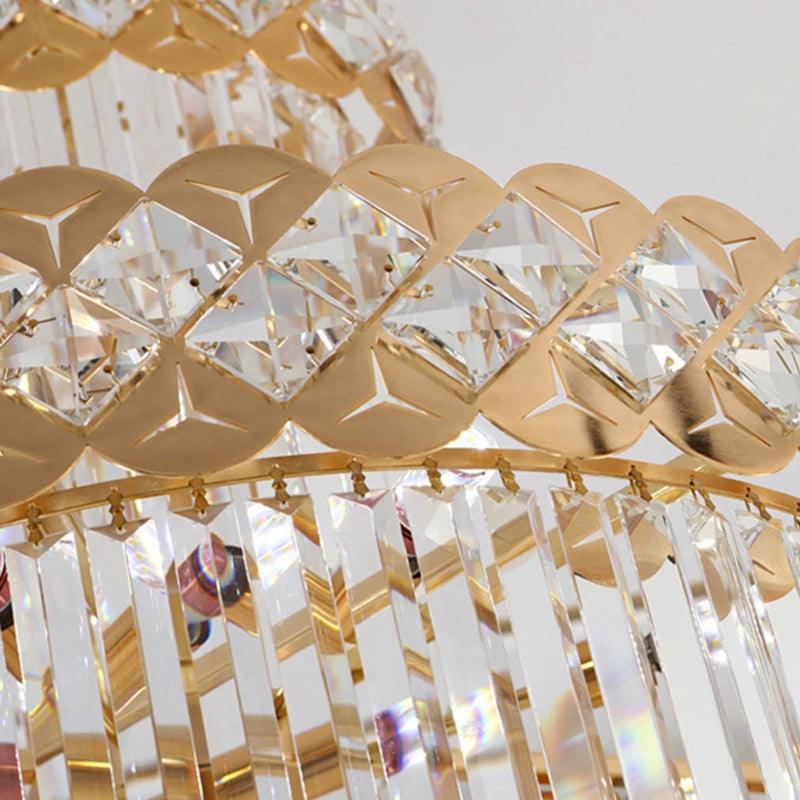 Venice Golden Crystal Chandelier for Staircase Long Villa