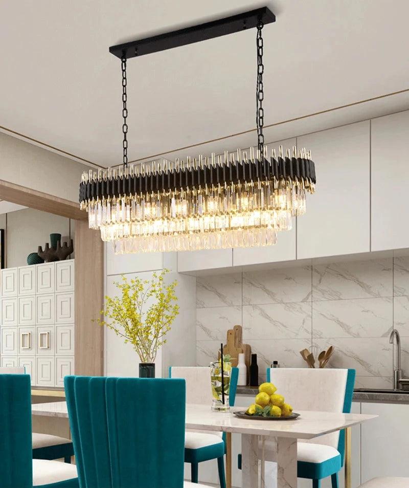 Berge Black Crystal Ceiling Chandelier
