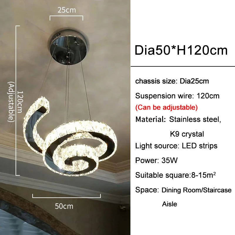 Spiral Design LED Chandelier
