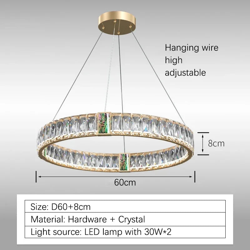Mobius Crystal Rings Chandelier