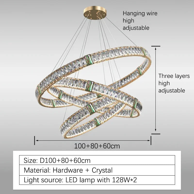 Mobius Crystal Rings Chandelier