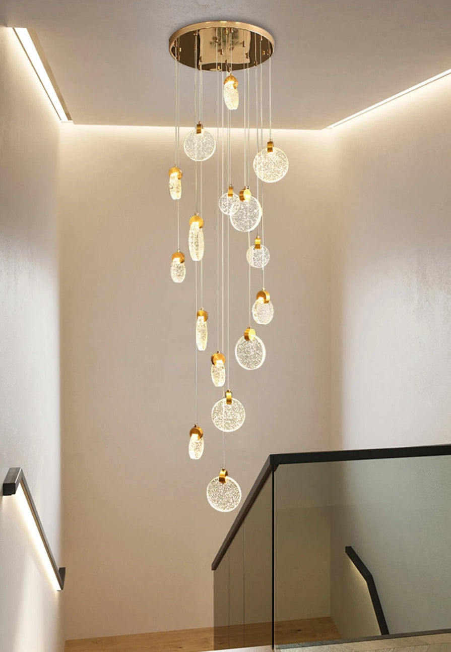Starry Sky Crystal LED Staircase Chandeliers