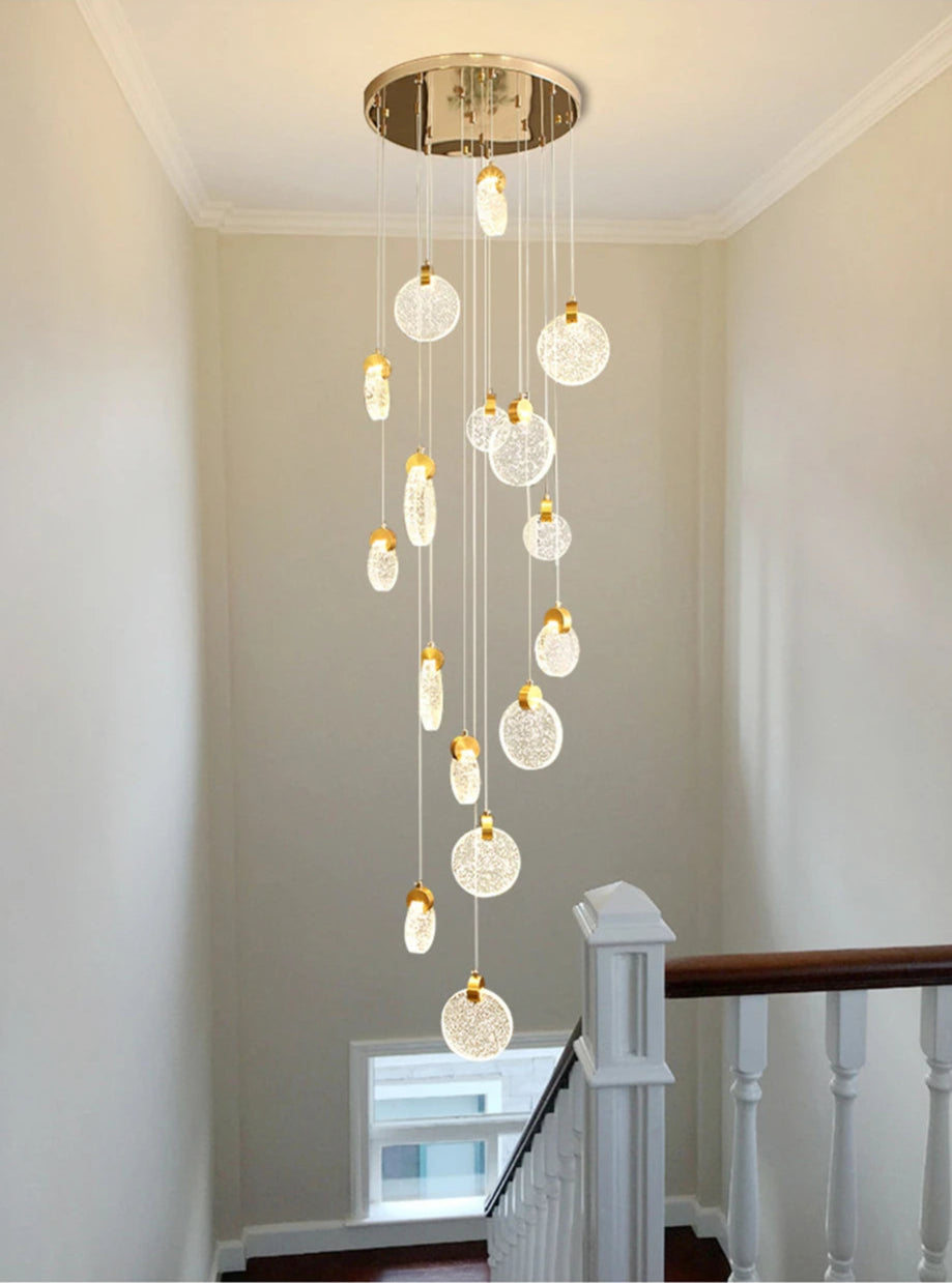 Starry Sky Crystal LED Staircase Chandeliers