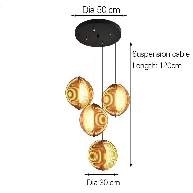 Wood Veneer Chandelier
