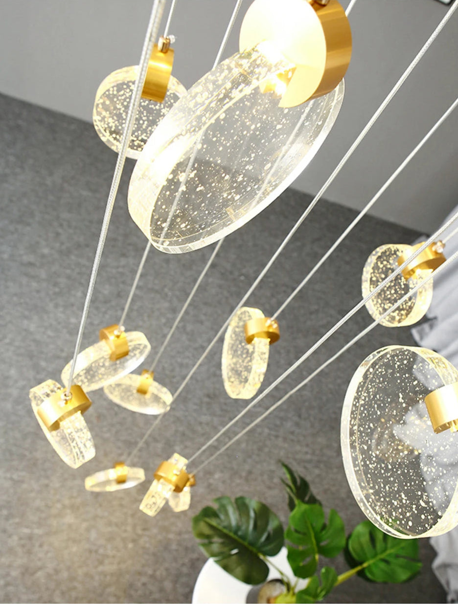 Starry Sky Crystal LED Staircase Chandeliers