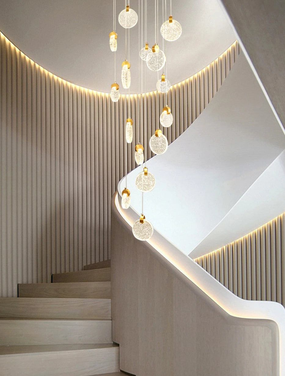 Starry Sky Crystal LED Staircase Chandeliers
