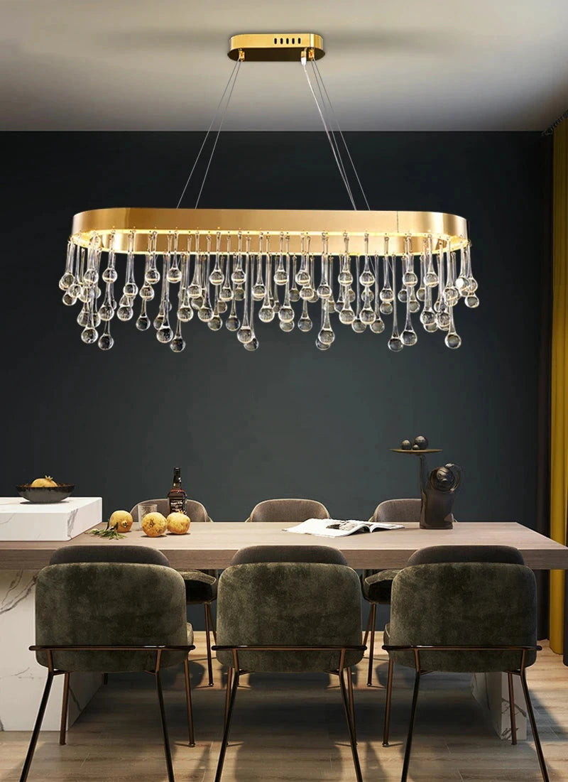 Restorro Gold LED Crystal Chandelier