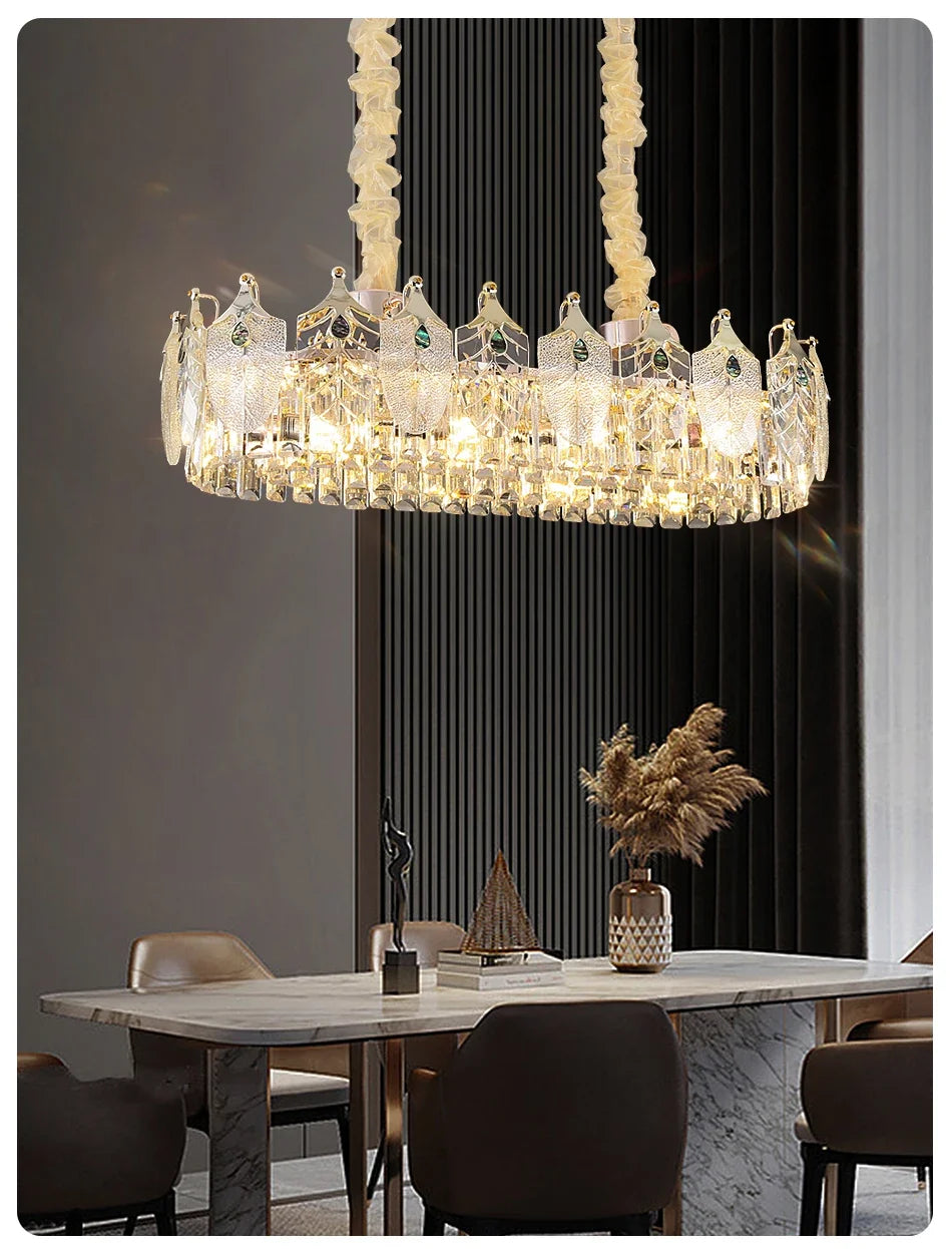 Royal Gold Luxury Led Crystal Chandelier