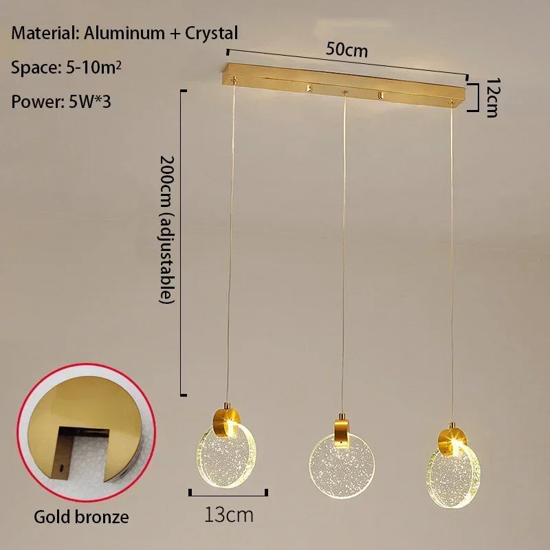 Starry Sky Crystal LED Staircase Chandeliers