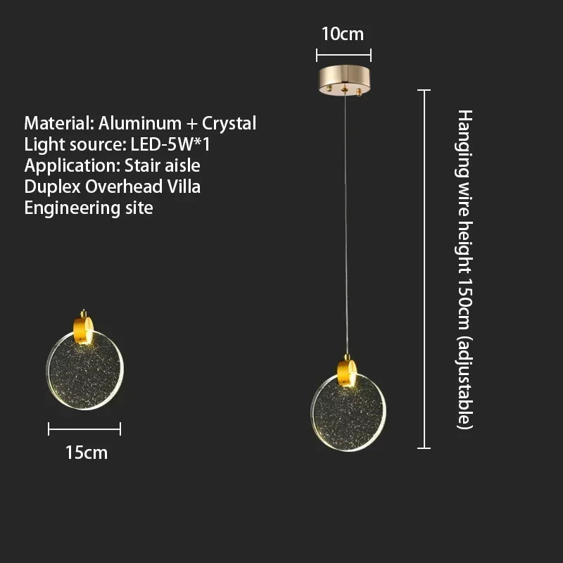 Starry Sky Crystal LED Staircase Chandeliers