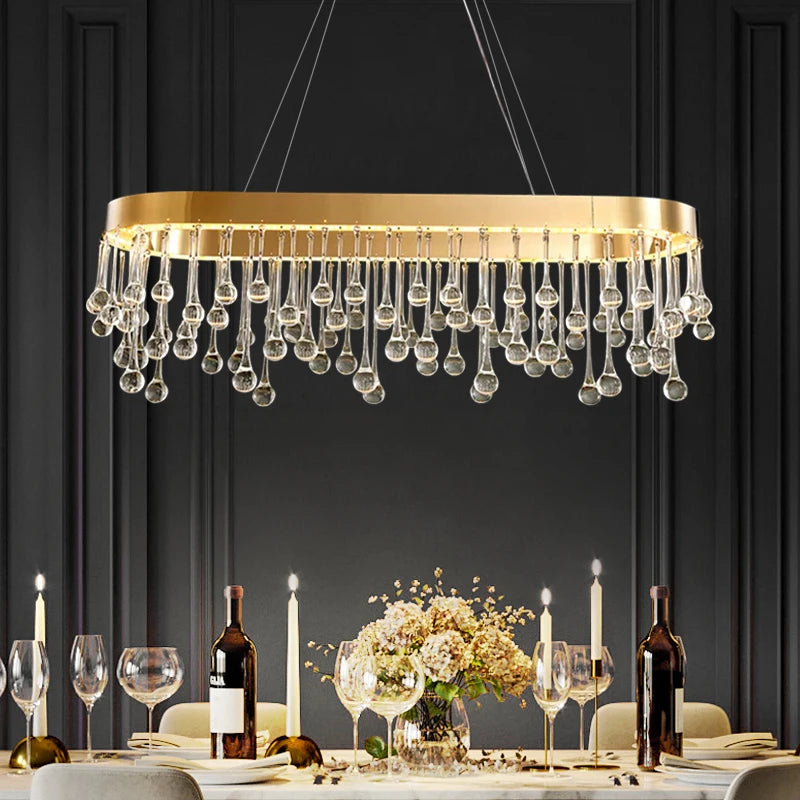 Restorro Gold LED Crystal Chandelier