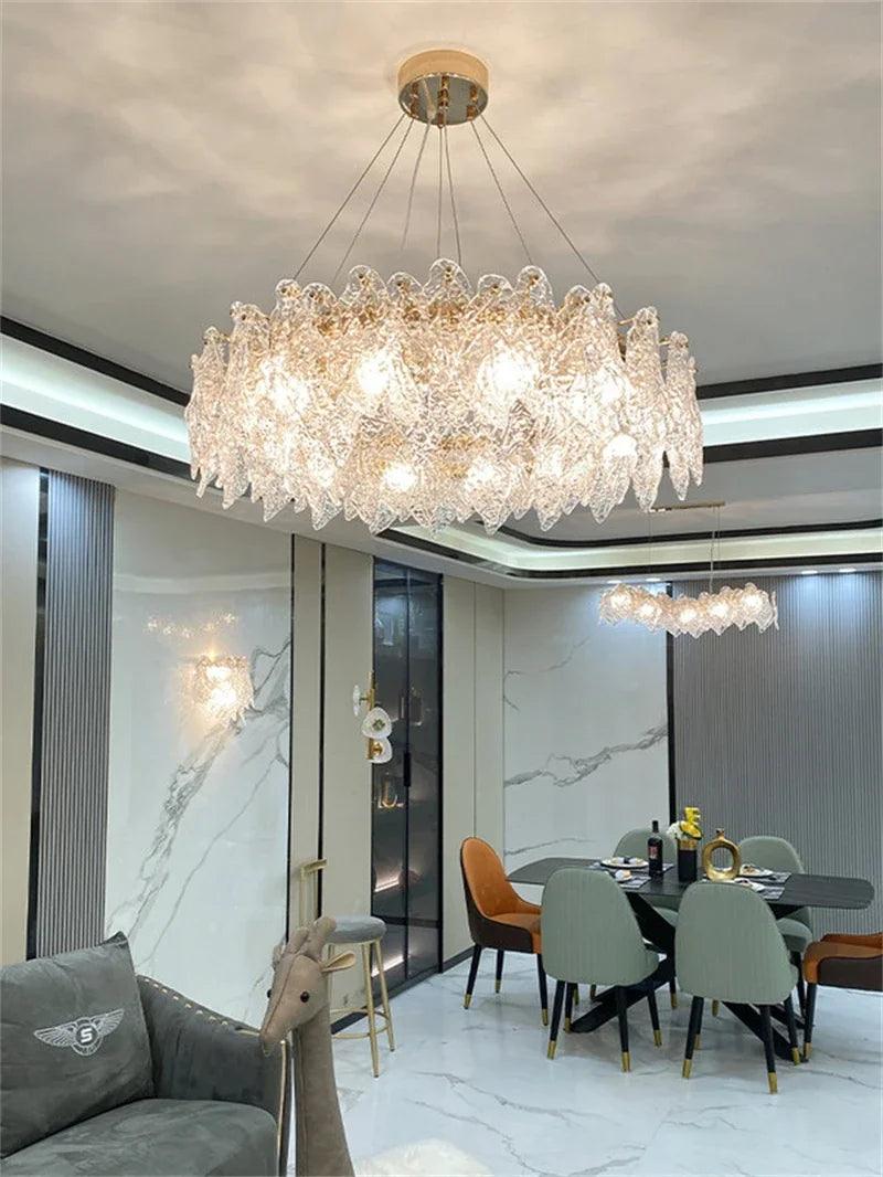Jeannette Chandelier with Crystal Leaves