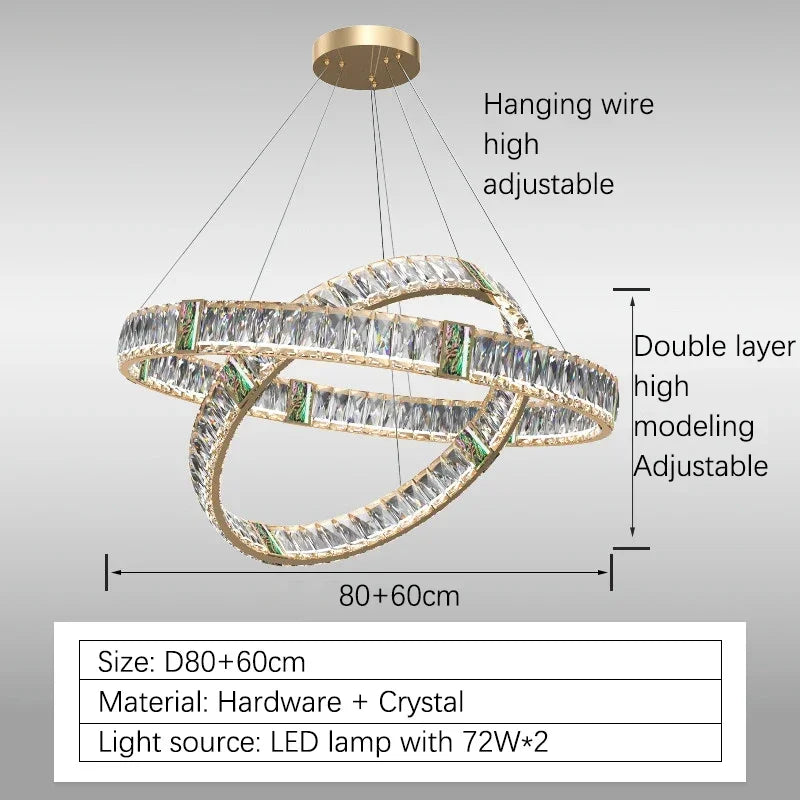 Mobius Crystal Rings Chandelier