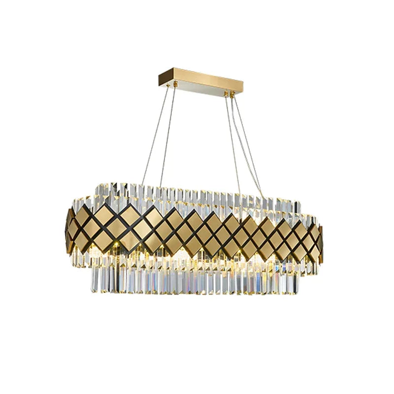 Bella Crystal Gold Rectangular Chandelier