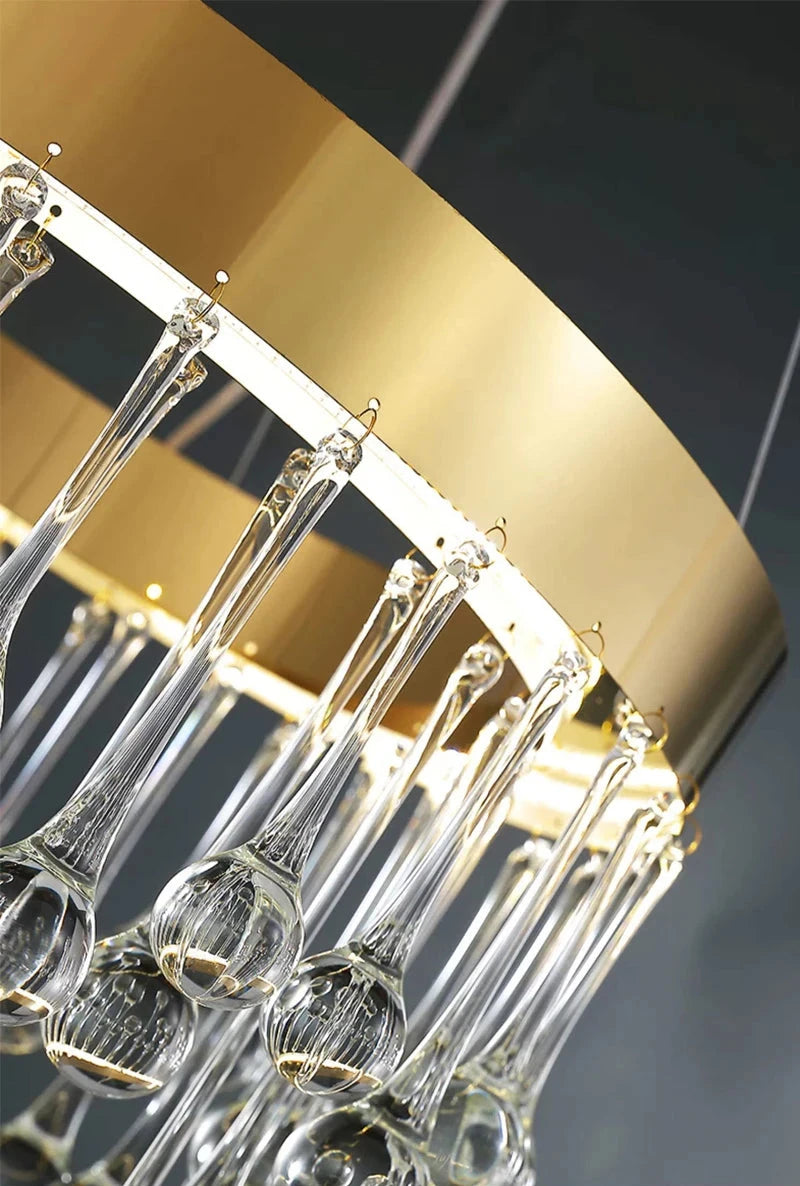 Restorro Gold LED Crystal Chandelier