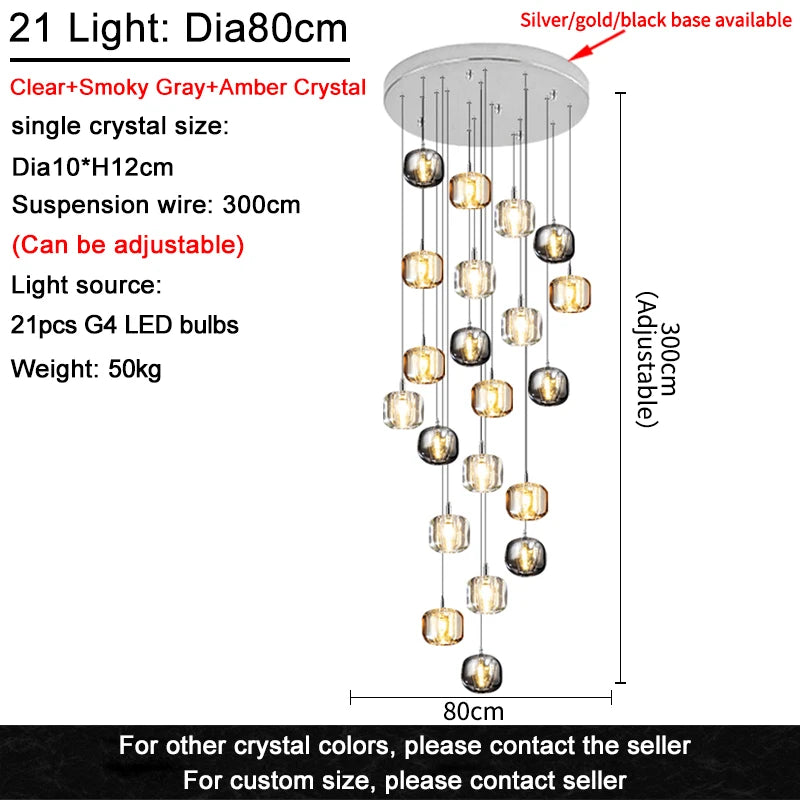 Luxury Led Staircase Chandelier