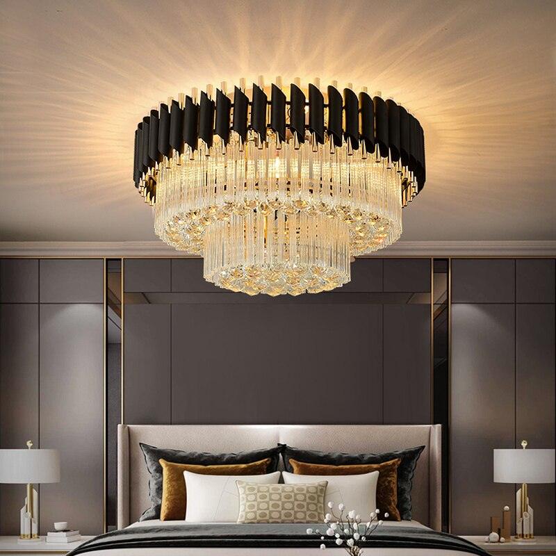 Aryk - Black Round Crystal Chandelier - Creating Coziness