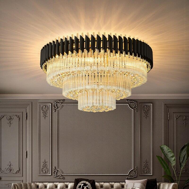 Aryk - Black Round Crystal Chandelier - Creating Coziness