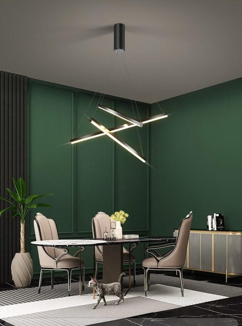 Linear Aluminum Chandelier - Creating Coziness