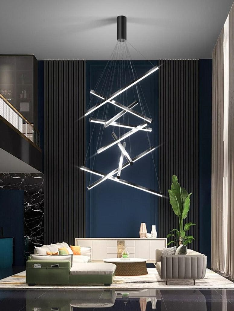 Linear Aluminum Chandelier - Creating Coziness