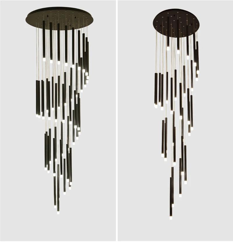 Linear Cluster Elongated Cylindrical LED Modern Pendant Light Chandelier - Creating Coziness