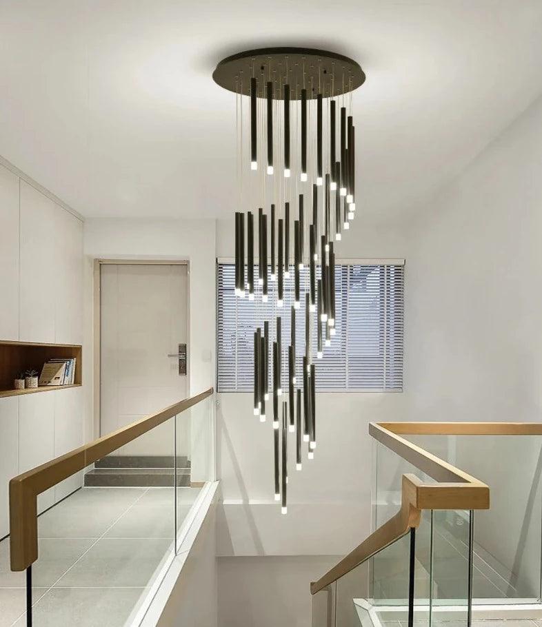 Linear Cluster Elongated Cylindrical LED Modern Pendant Light Chandelier - Creating Coziness