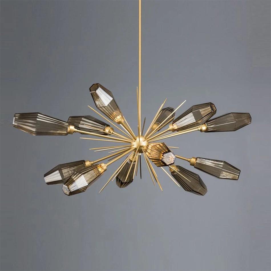 Smoky Gray Glass Chandelier