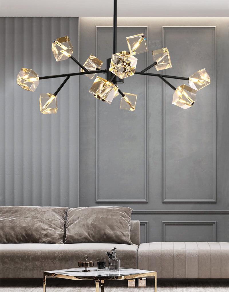 Crystal Cube Black Chandelier - Creating Coziness