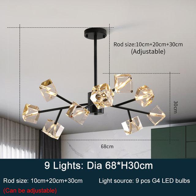 Crystal Cube Black Chandelier - Creating Coziness