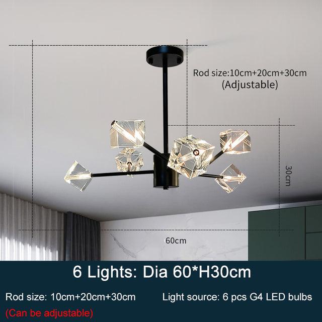 Crystal Cube Black Chandelier - Creating Coziness