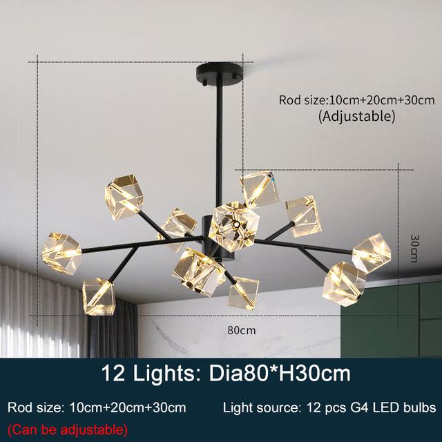 Crystal Cube Black Chandelier - Creating Coziness