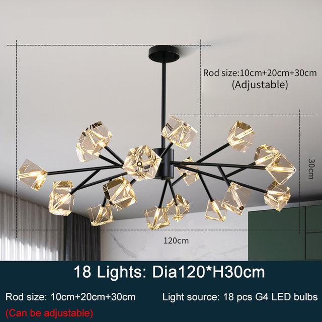 Crystal Cube Black Chandelier - Creating Coziness