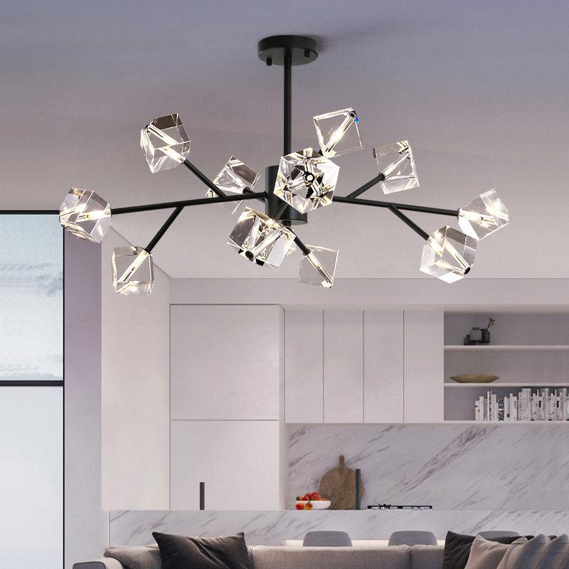 Crystal Cube Black Chandelier - Creating Coziness