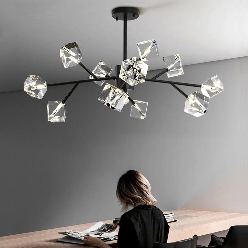 Crystal Cube Black Chandelier - Creating Coziness