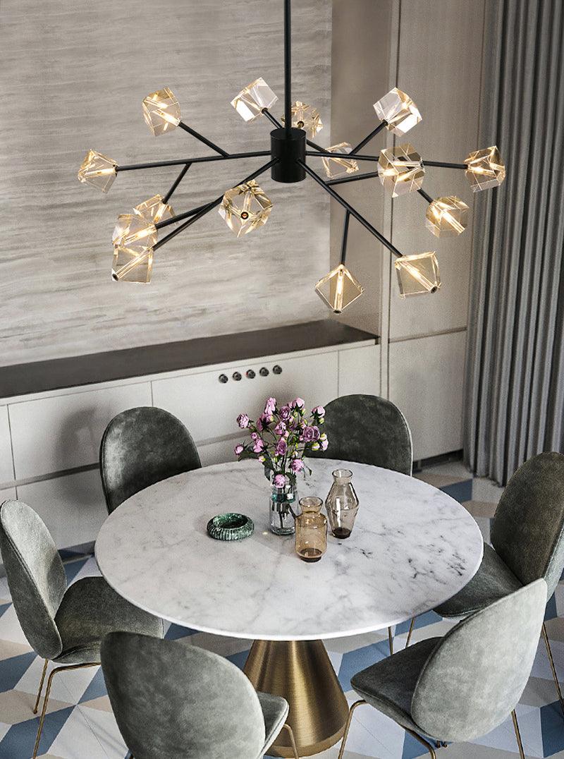 Crystal Cube Black Chandelier - Creating Coziness