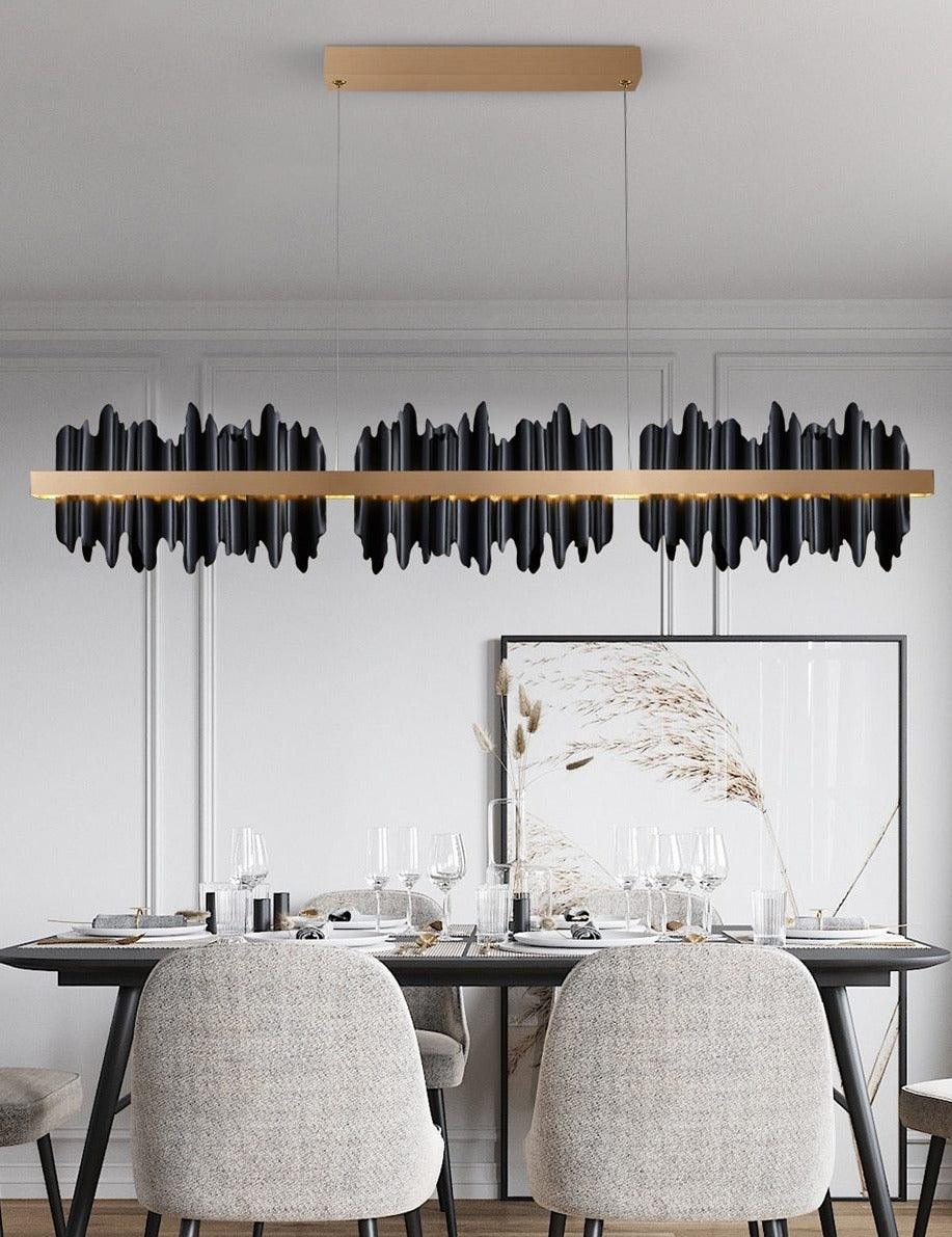 Danielle Modern Drip Wave Gold Bar Chandelier - Creating Coziness