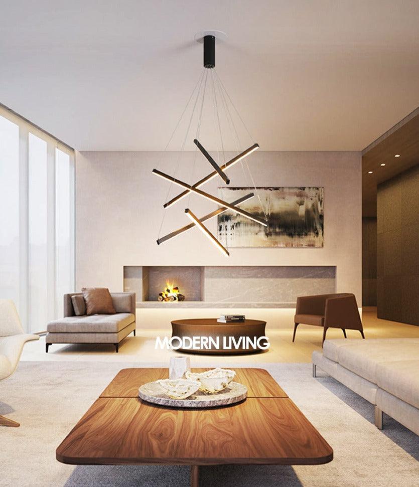 Linear Aluminum Chandelier - Creating Coziness