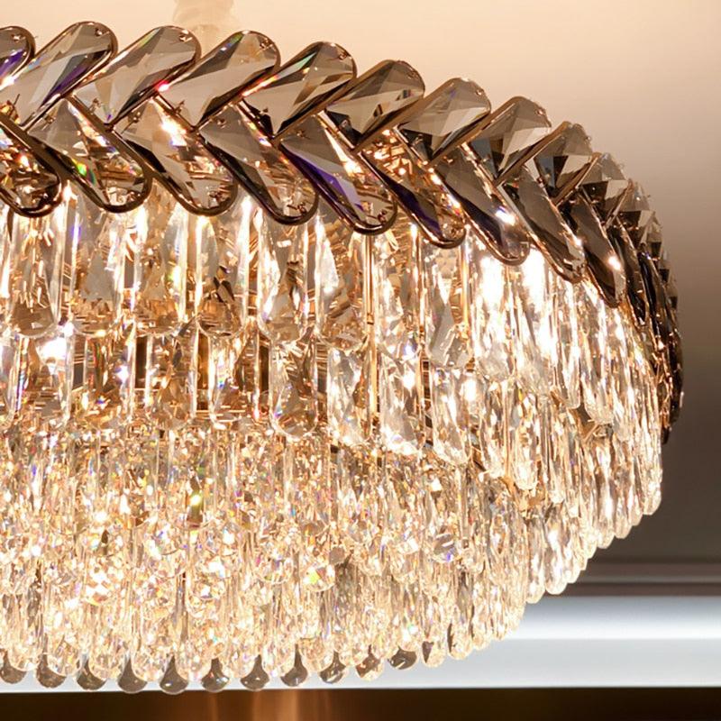 Ruby Three Tier Rounded Crystal Wrapped Chandelier - Creating Coziness