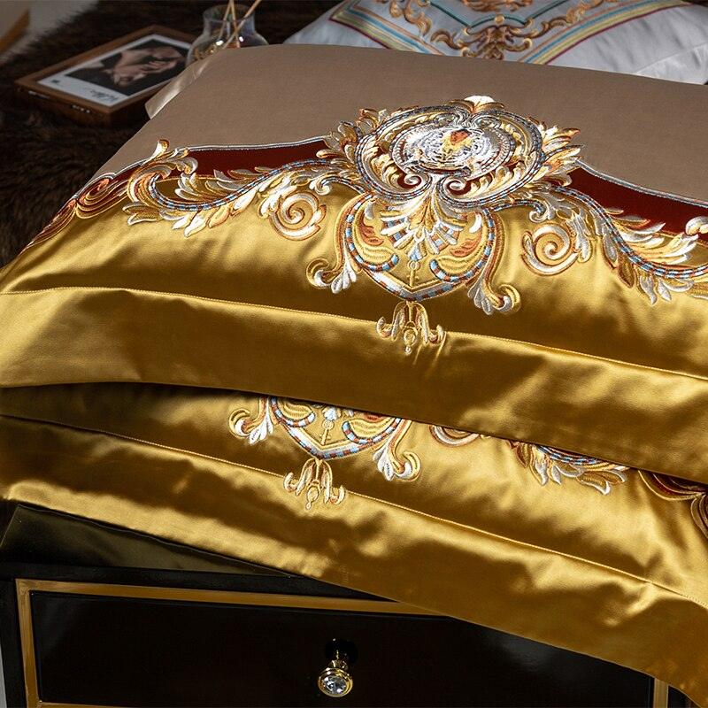 Skyler Opulent Embroidered Satin Duvet Cover Set - Creating Coziness