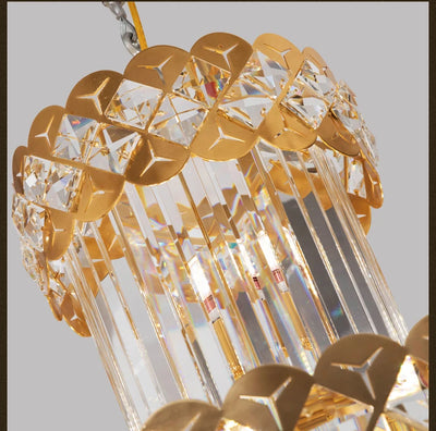 Venice Golden Crystal Chandelier for Staircase Long Villa