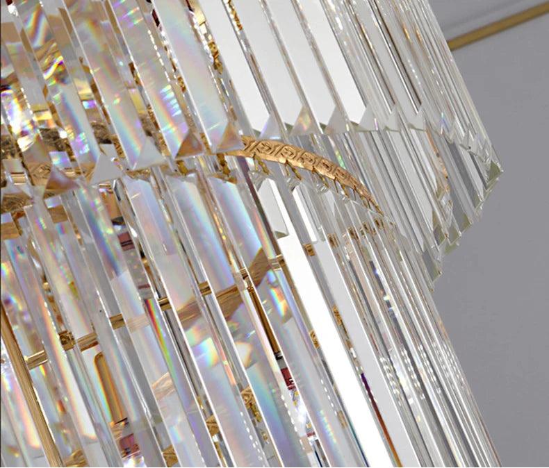 Venice Golden Crystal Chandelier for Staircase Long Villa