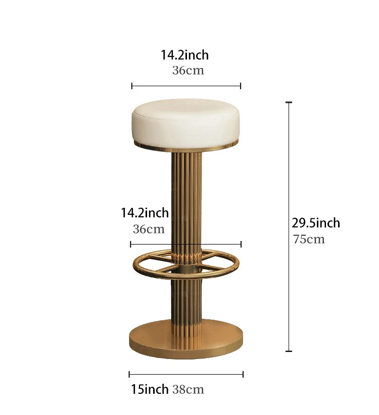 Gold Bar Stools Casablanca White Seat