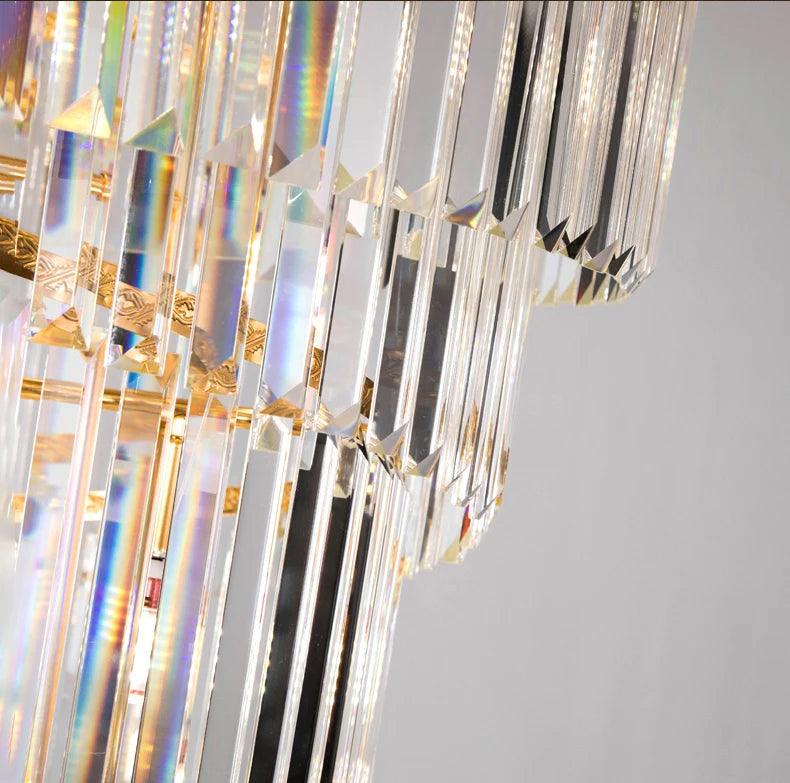 Venice Golden Crystal Chandelier for Staircase Long Villa