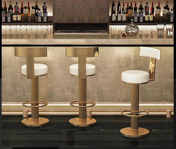 Gold Bar Stools Casablanca White Seat