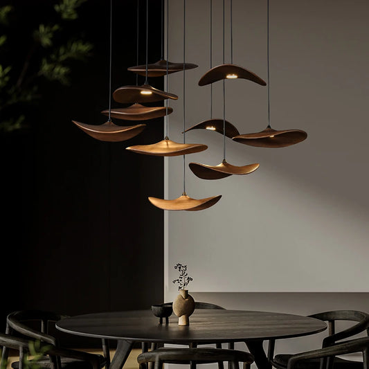 Designer Wooden Shade Chandelier
