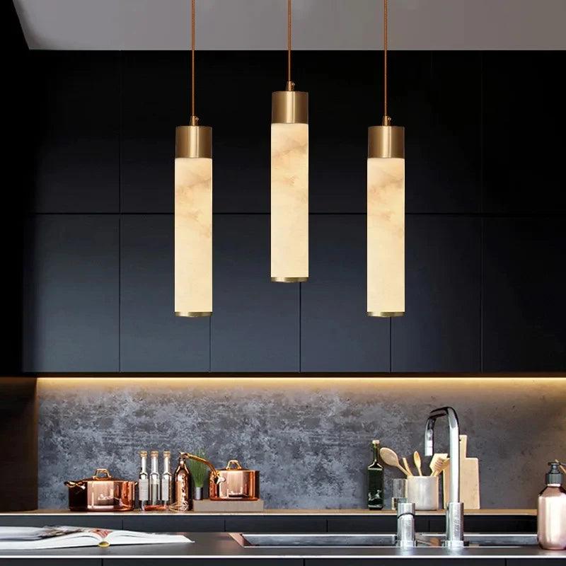 Marble Color Copper Pendant Light