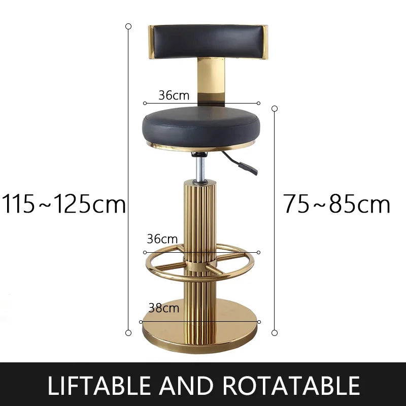 Gold Bar Stools Casablanca Black Seat