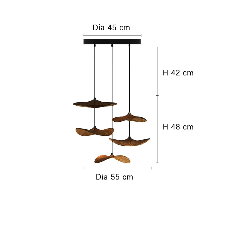 Designer Wooden Shade Chandelier