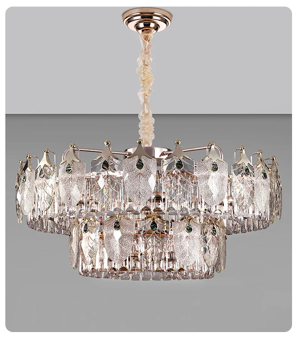 Royal Gold Luxury Led Crystal Chandelier